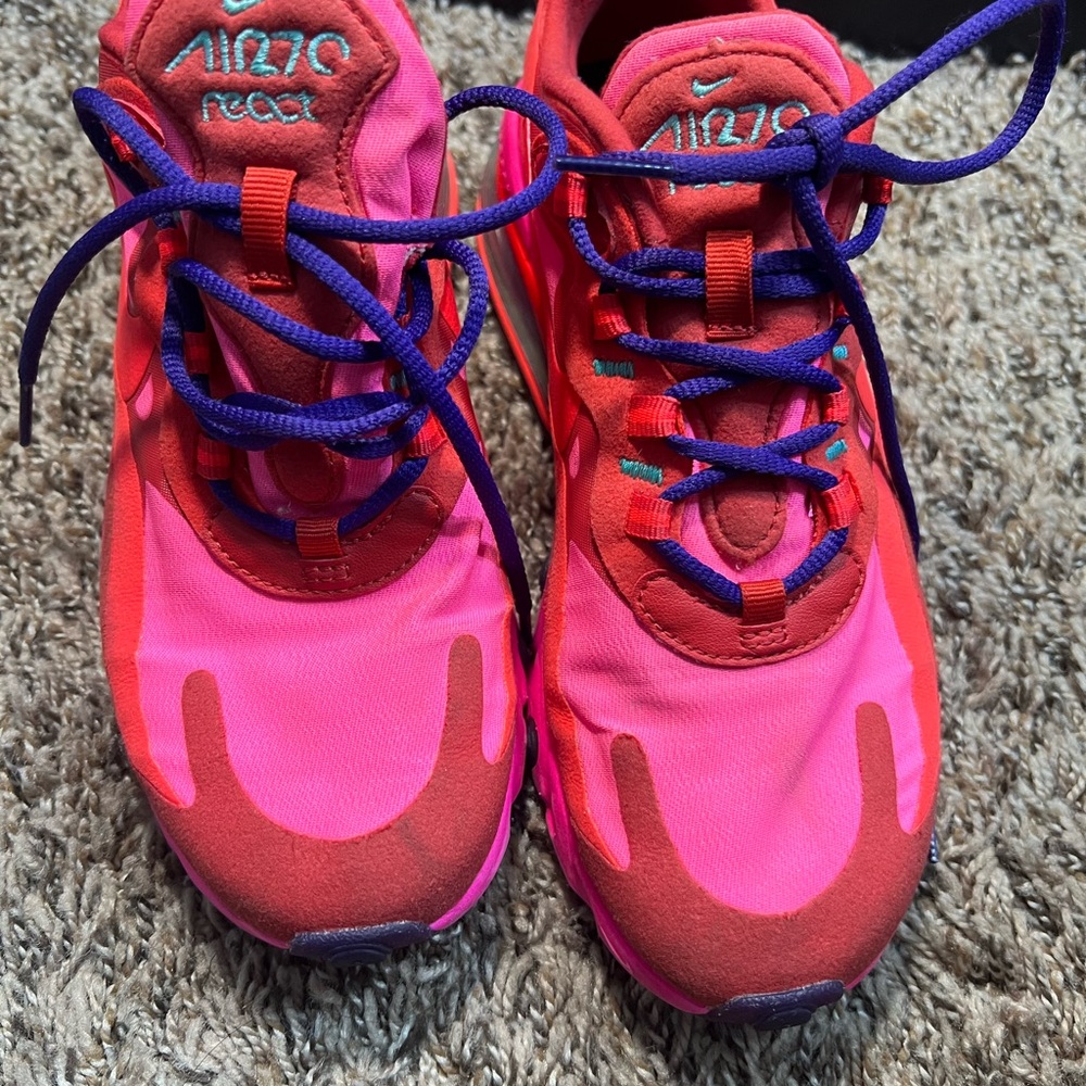Nike Air Max 270 React Pink and Purple Sneakers